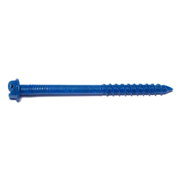 Red Head Tapcon Concrete Screw, 1/4" Dia., Hex, 3 1/4 in L, Steel Blue Ruspert, 100 PK 08120 - main